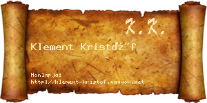 Klement Kristóf névjegykártya