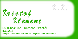 kristof klement business card